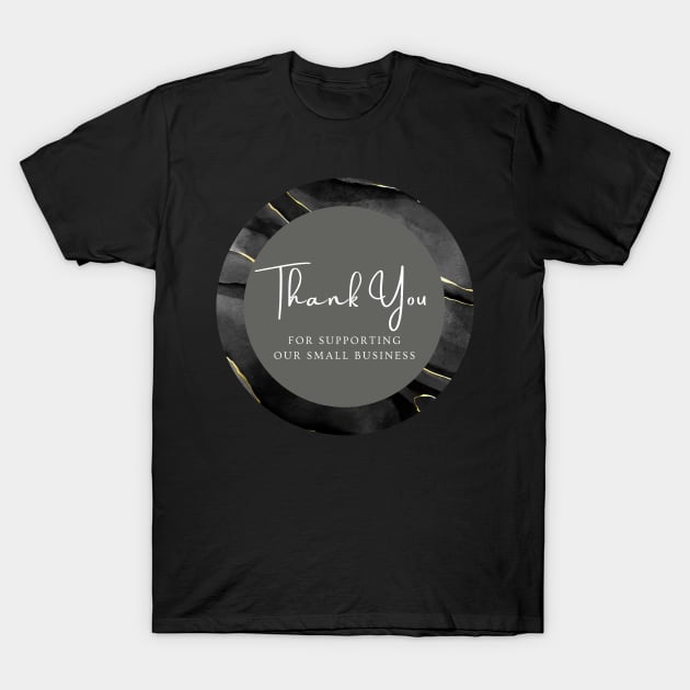 Thank You for supporting our small business Sticker - Black Marble T-Shirt by LD-LailaDesign